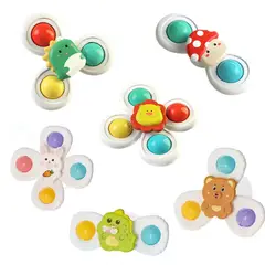 KUANGYE - 6 Juguetes Sensorial Giratorios Spinner Con Ventosa Para Bebé