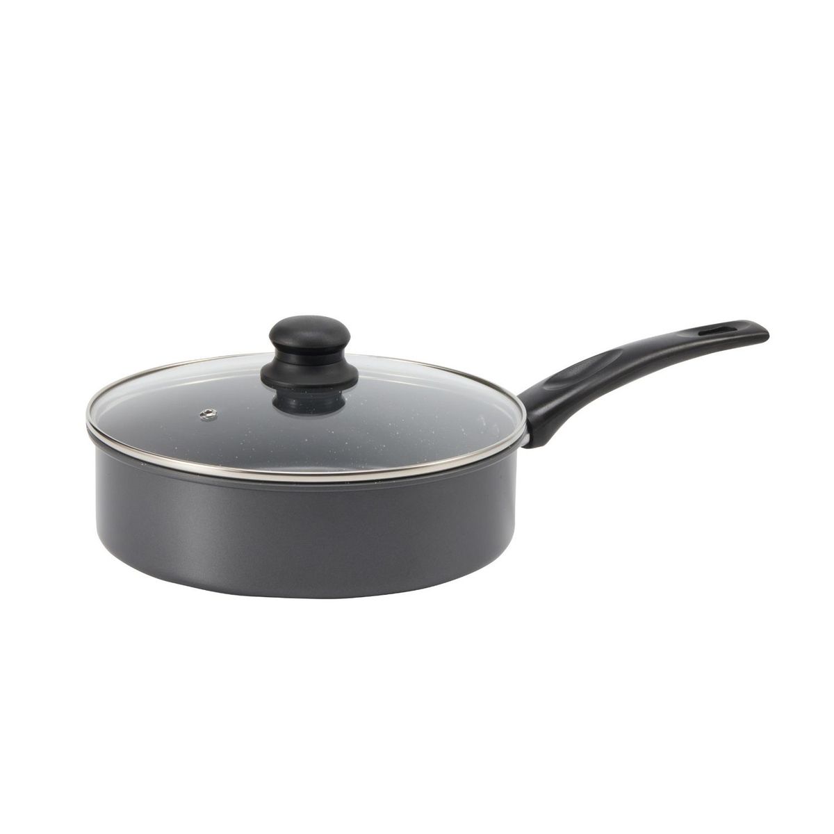 RHOMIE - Sartén Profundo Multiusos 24cm Antiadherente Con Tapa Gris