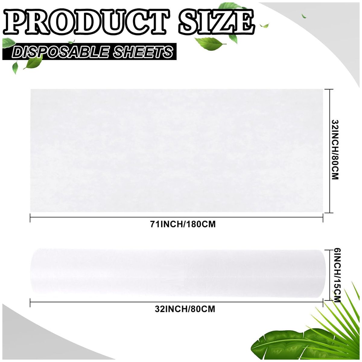 KUANGYE - Papel Rollo Sabanilla 80x180 Cm Para Camilla 50 Piezas