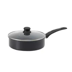 RHOMIE - Sartén Profundo Multiusos 24cm Antiadherente Con Tapa Negro