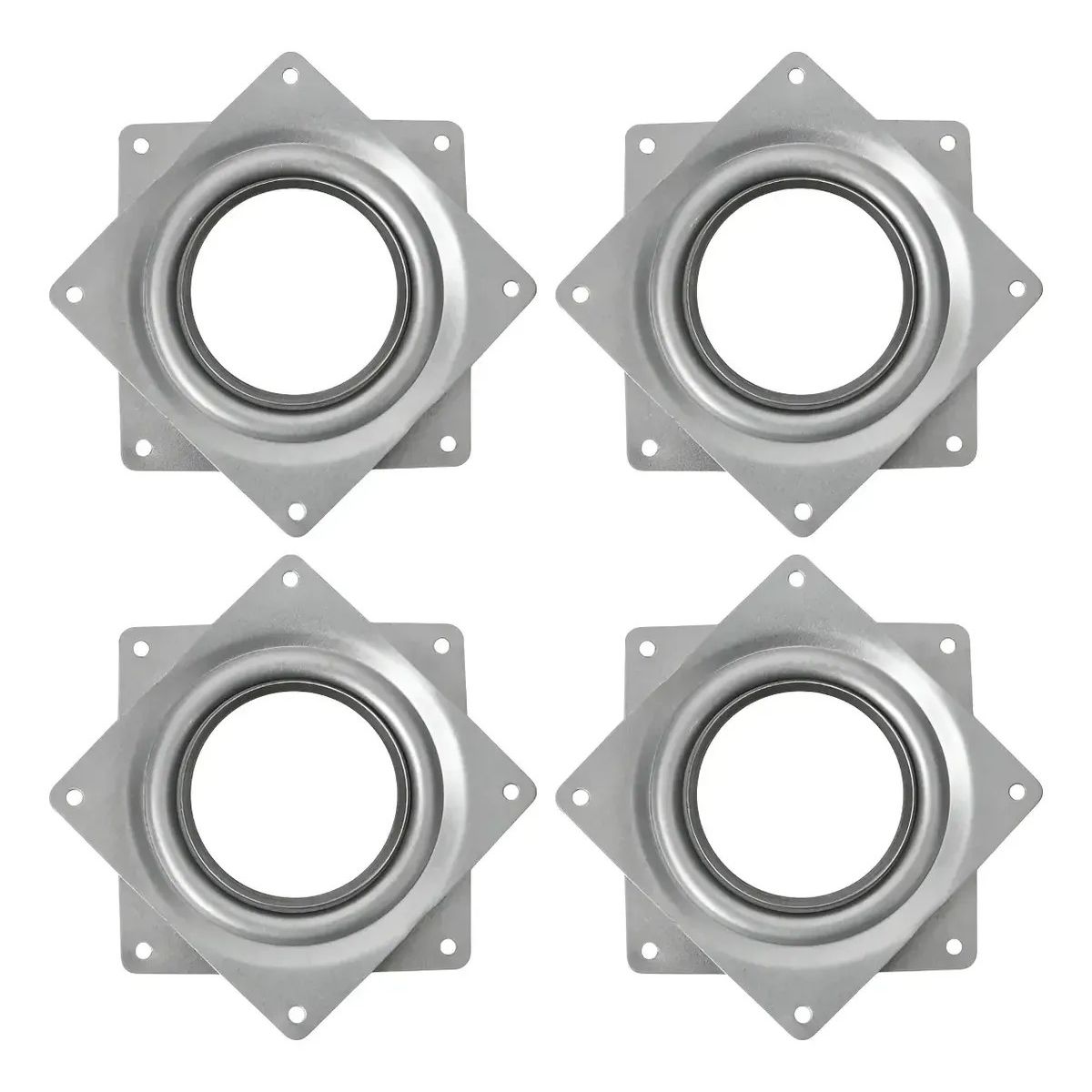KUANGYE - Pack 4 Base Giratoria Cuadrada 94x94mm Rodamiento De Bolas