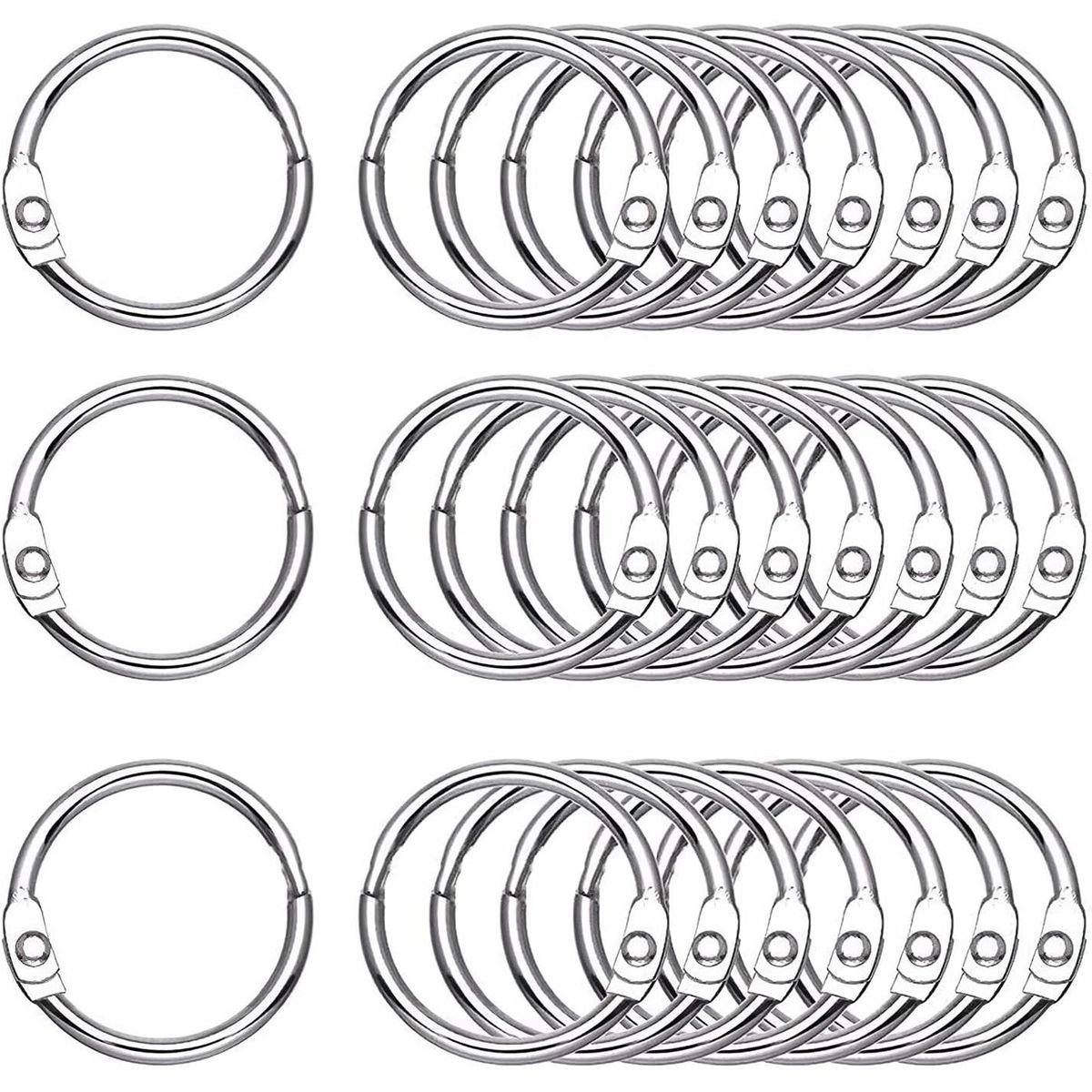 KUANGYE - 100 Unidades Anillos De Encuadernación 25 Mm Llavero Argolla