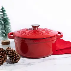 RHOMIE - Olla Dutch Oven de Hierro Fundido Esmaltado 3.8L 24cm Rojo