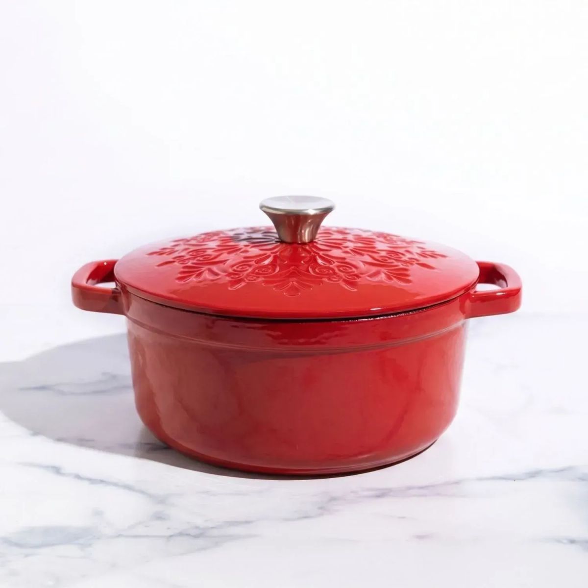 RHOMIE - Olla Dutch Oven de Hierro Fundido Esmaltado 3.8L 24cm Rojo