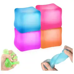 KUANGYE - Squishy Antiestrés Fidget Cubo Silicona Pack 4 Un Sugar Ball