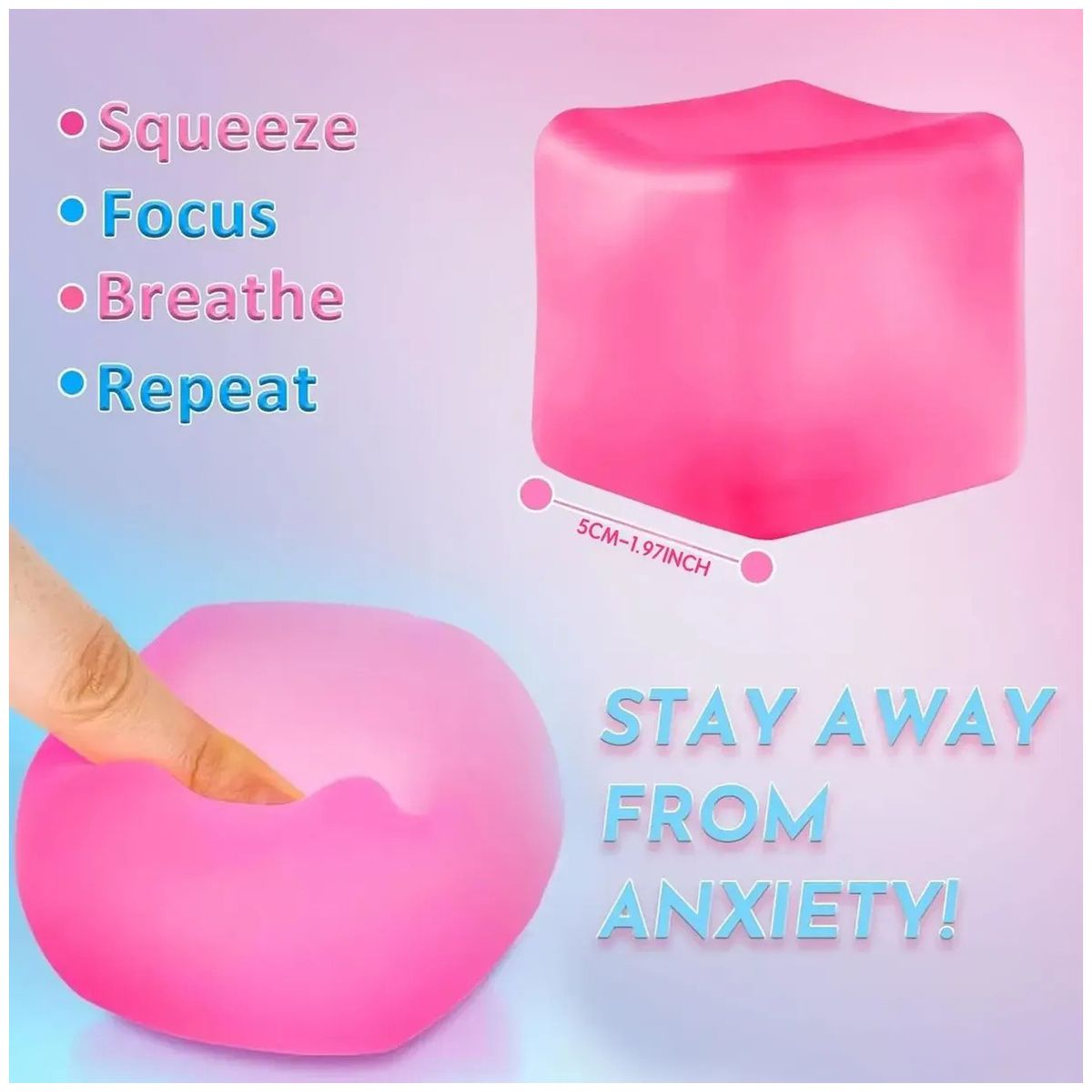 KUANGYE - Squishy Antiestrés Fidget Cubo Silicona Pack 4 Un Sugar Ball