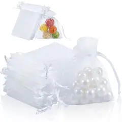 KUANGYE - Bolsas Organza 7x9 Cms Color Blanca Paquete 200 Unds