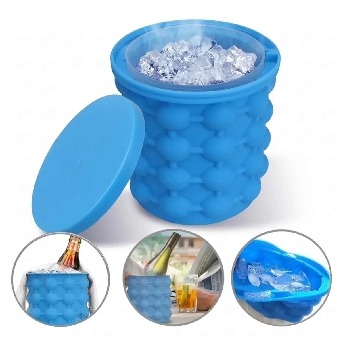GENERICO - Molde Cubeta de Silicona para hacer Hielos Color Azul