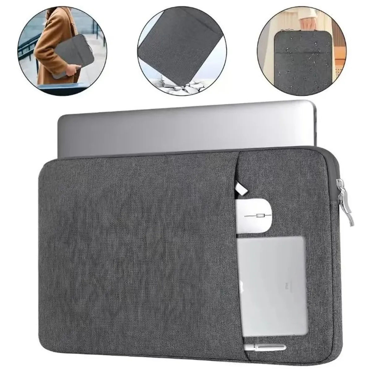 EVERSO - Funda Para Notebook 14-16 Pulgadas Con Cierre Asa Y Bolsillo