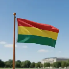 DORAL - Bandera De Bolivia 90x60 Cm Estampada Argollas Metálicas.