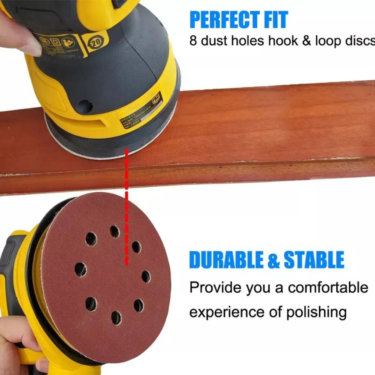 GENERICO - Discos Makita para Lijadora Orbital Plato Base Repuesto Negro 2uds