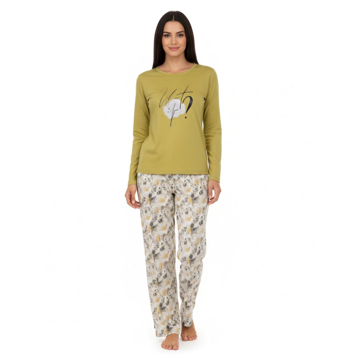 DELIBERANCE - Pijama What If Estampado Mostaza