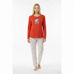 DELIBERANCE - Pijama Margarita Estampado Rojo Teja