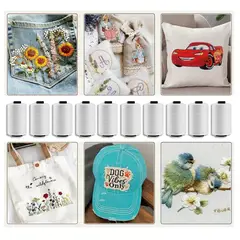 GENERICO - Hilo 100% Poliester Para Sacos compatible con Cosedora color Blanco Pack 10
