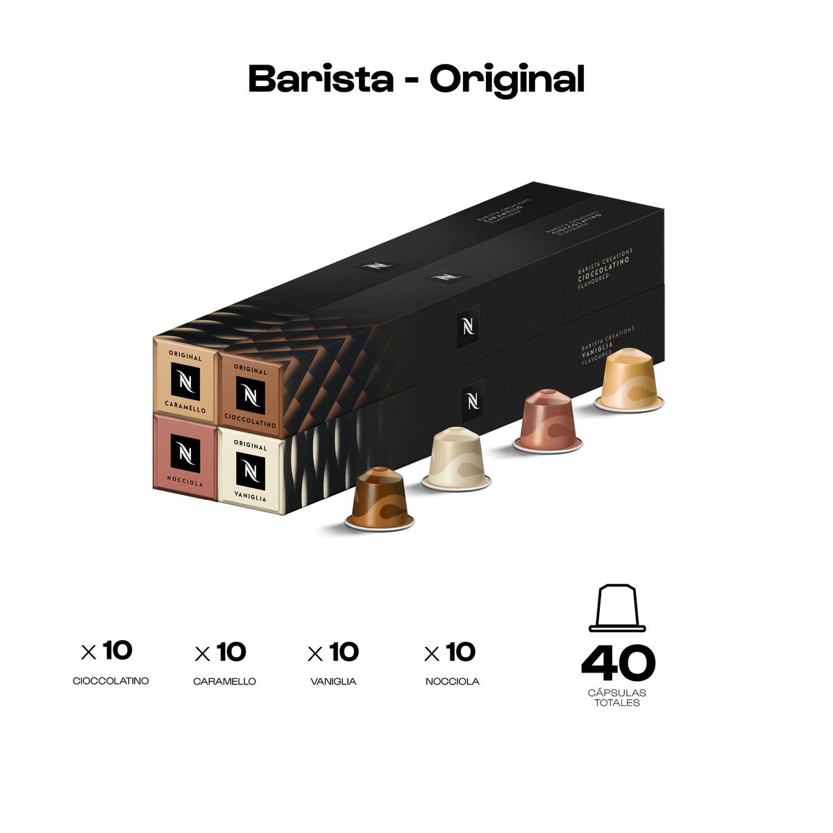 NESPRESSO - 40 unidades de Cápsulas Nespresso de Café Pack Barista