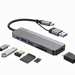 LINKON - Hub Adaptador Usb C 6 en 2 Para Mac Macbook Windows