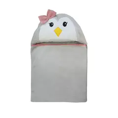 PUMUCKI - Manta con Capucha Animal para Bebé Extra Suave Gris