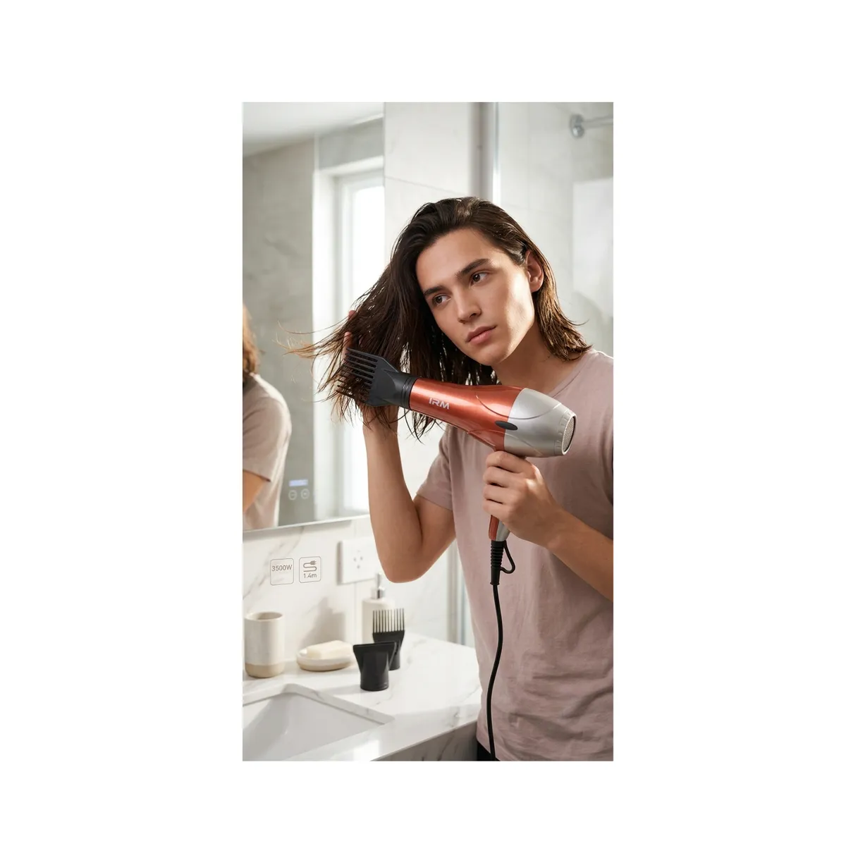 IRM - Secador De Cabello Profesional IRM Potente 3500W Con Boquillas