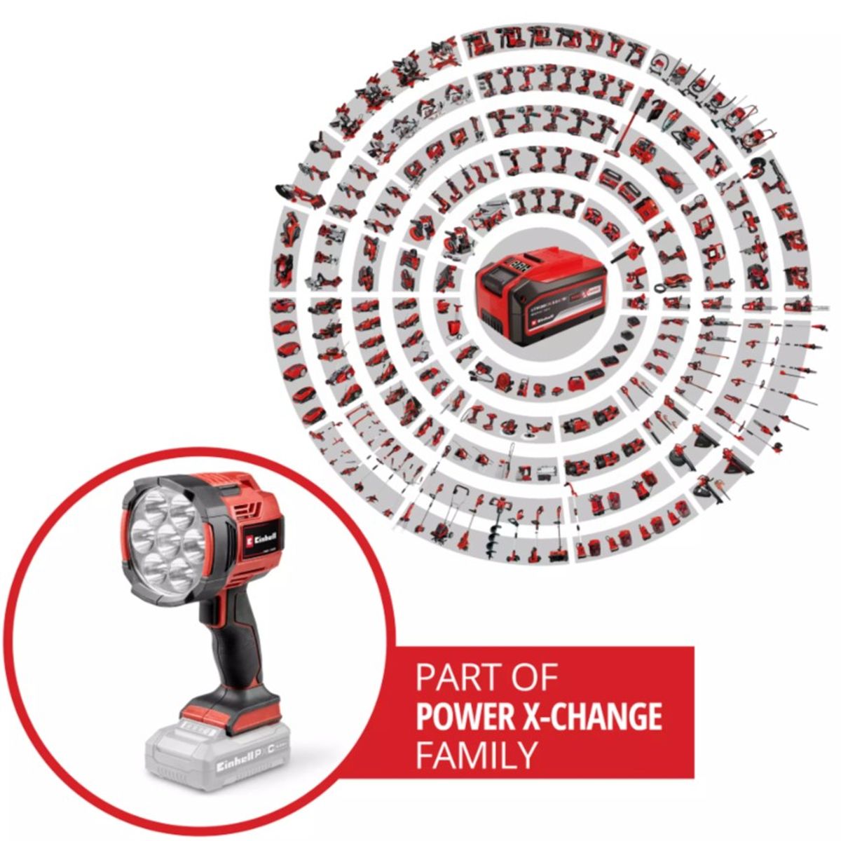 EINHELL - LÁMPARA INALÁMBRICA-18 V- 2500 LM-7LEDS