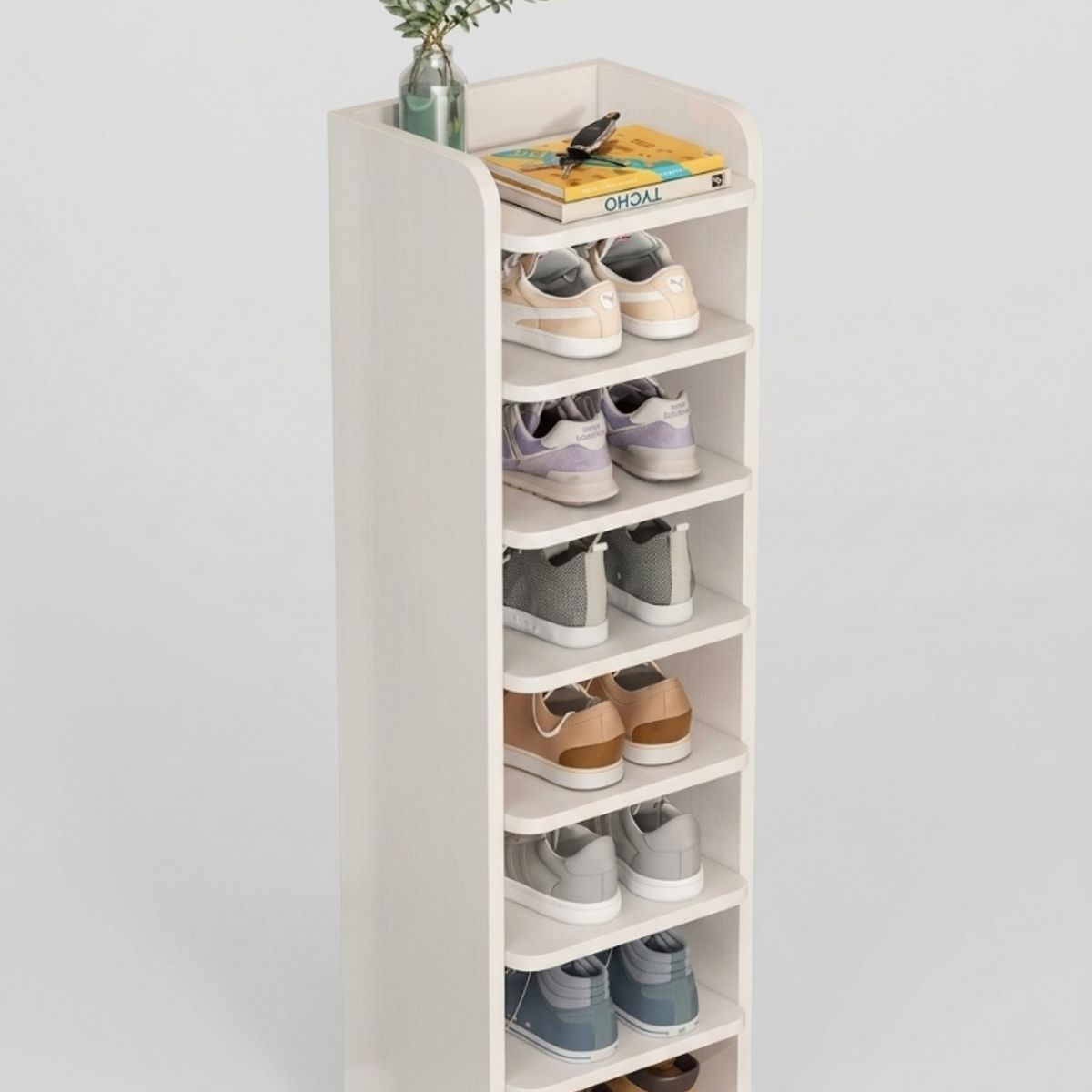 GENERICO - Organizador Zapatero Estante Repisa 8 Niveles Color Blanco