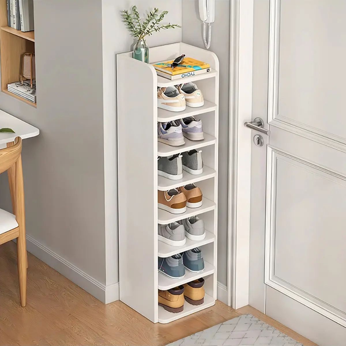 GENERICO - Organizador Zapatero Estante Repisa 8 Niveles Color Blanco