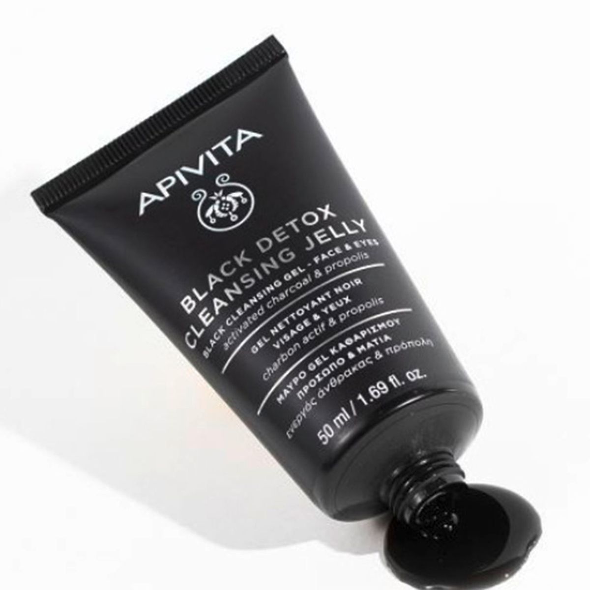 APIVITA - FACE CLEANSING Gel Limpiador Negro Detox para Rostro y Ojos - Travel Size Apivita