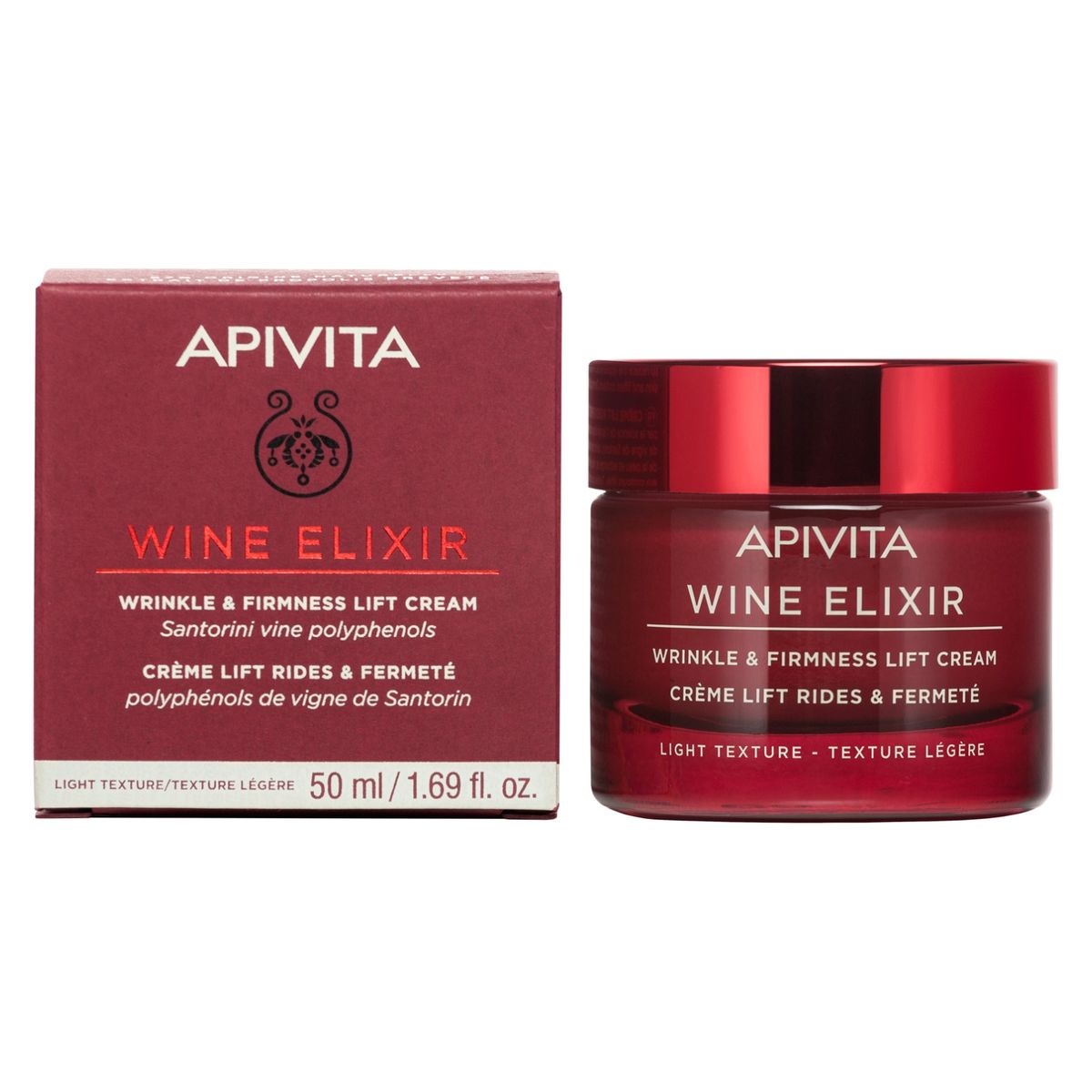APIVITA - WINE ELIXIR Crema Antiarrugas y Reafirmante con Efecto Lifting - Textura Ligera Apivita