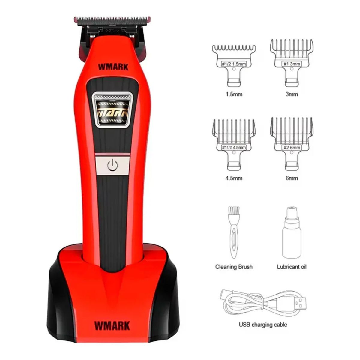 WMARK - WMARK Trimmer NG-VT1 con motor rotativo 7200 Rpm Rojo