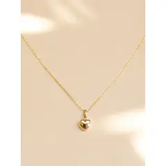 GENERICO - Cadena Limada 1,2 grs y Colgante Corazón Oro 18k