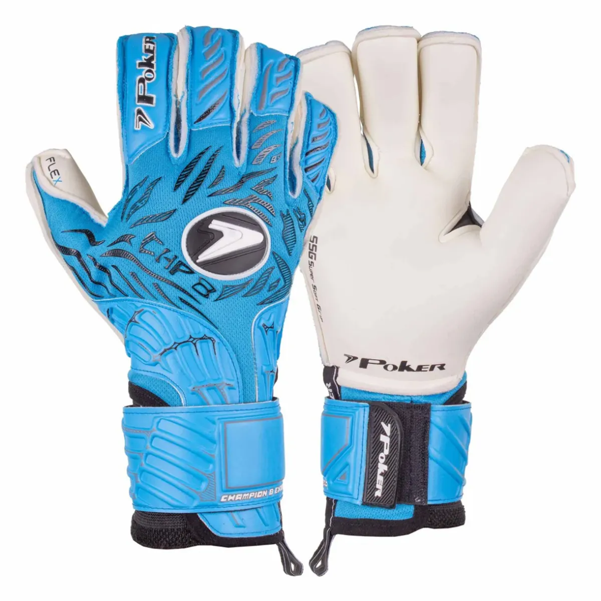 Poket - Guantes de Arquero Poker Champion 8  profesional  Sin Férulas