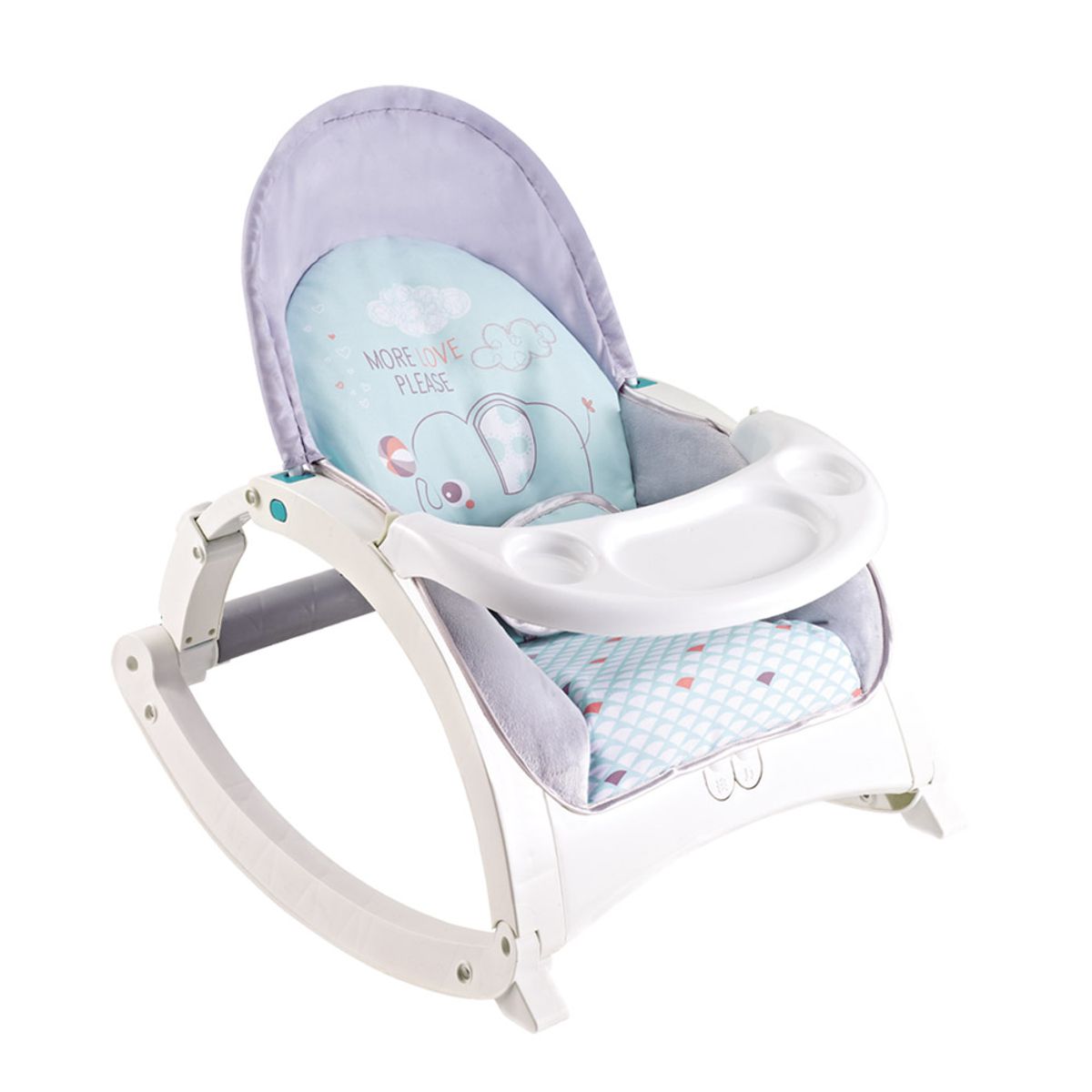 PUMUCKI - Silla Musical y Vibradora Celeste para Bebé Reclinable
