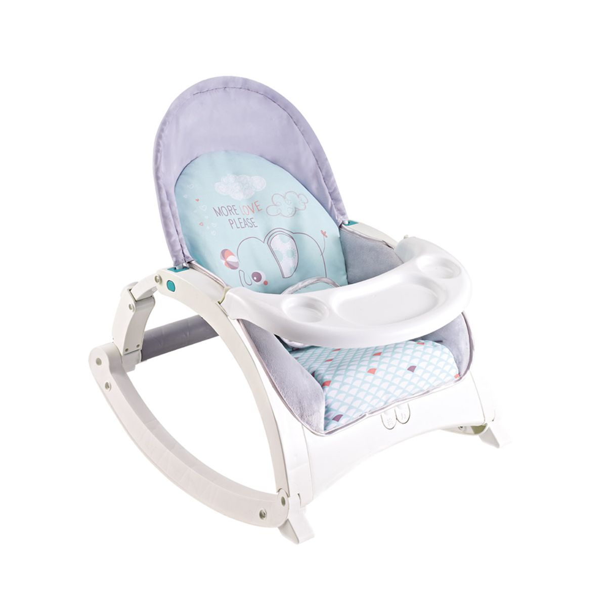 PUMUCKI - Silla Musical y Vibradora Celeste para Bebé Reclinable