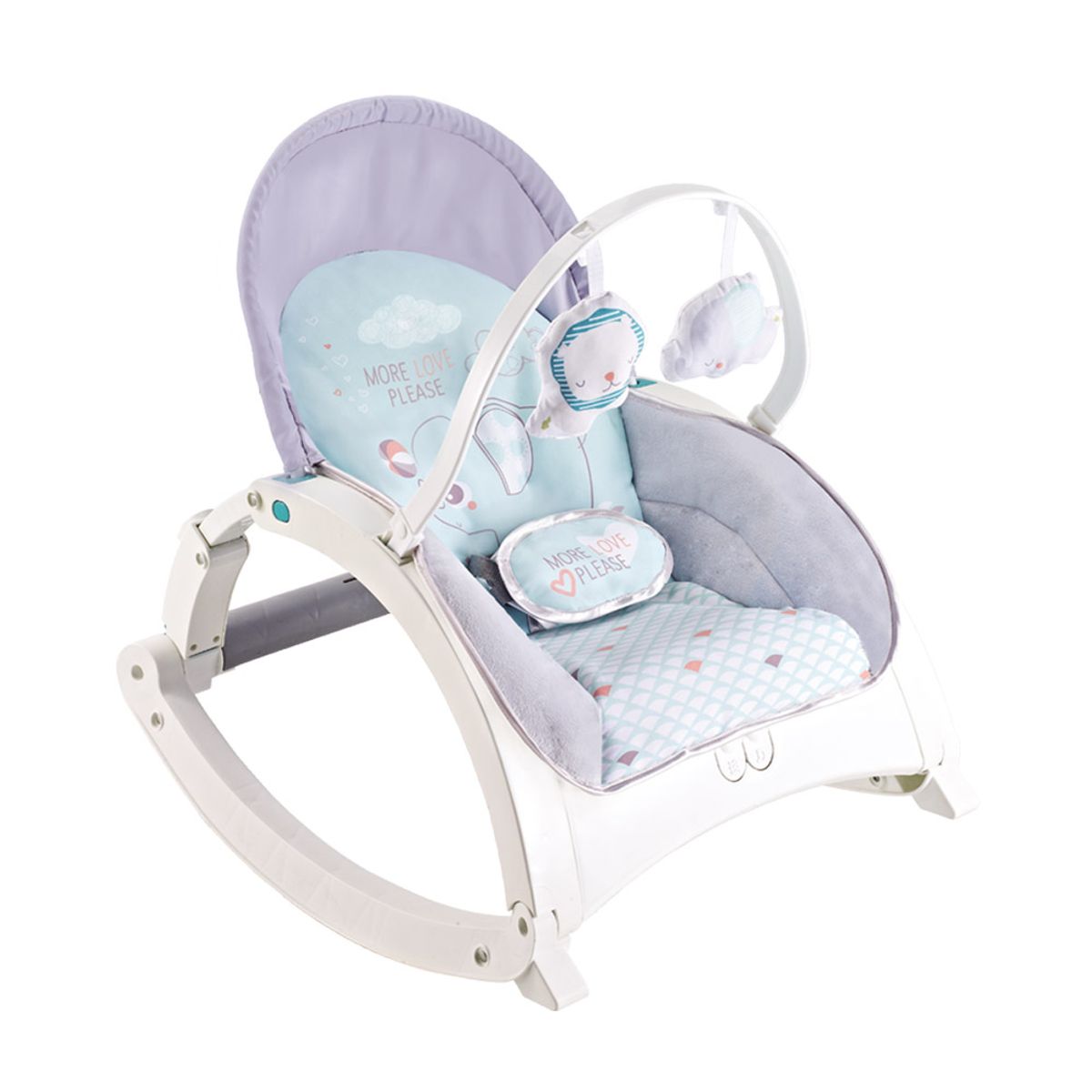 PUMUCKI - Silla Musical y Vibradora Celeste para Bebé Reclinable