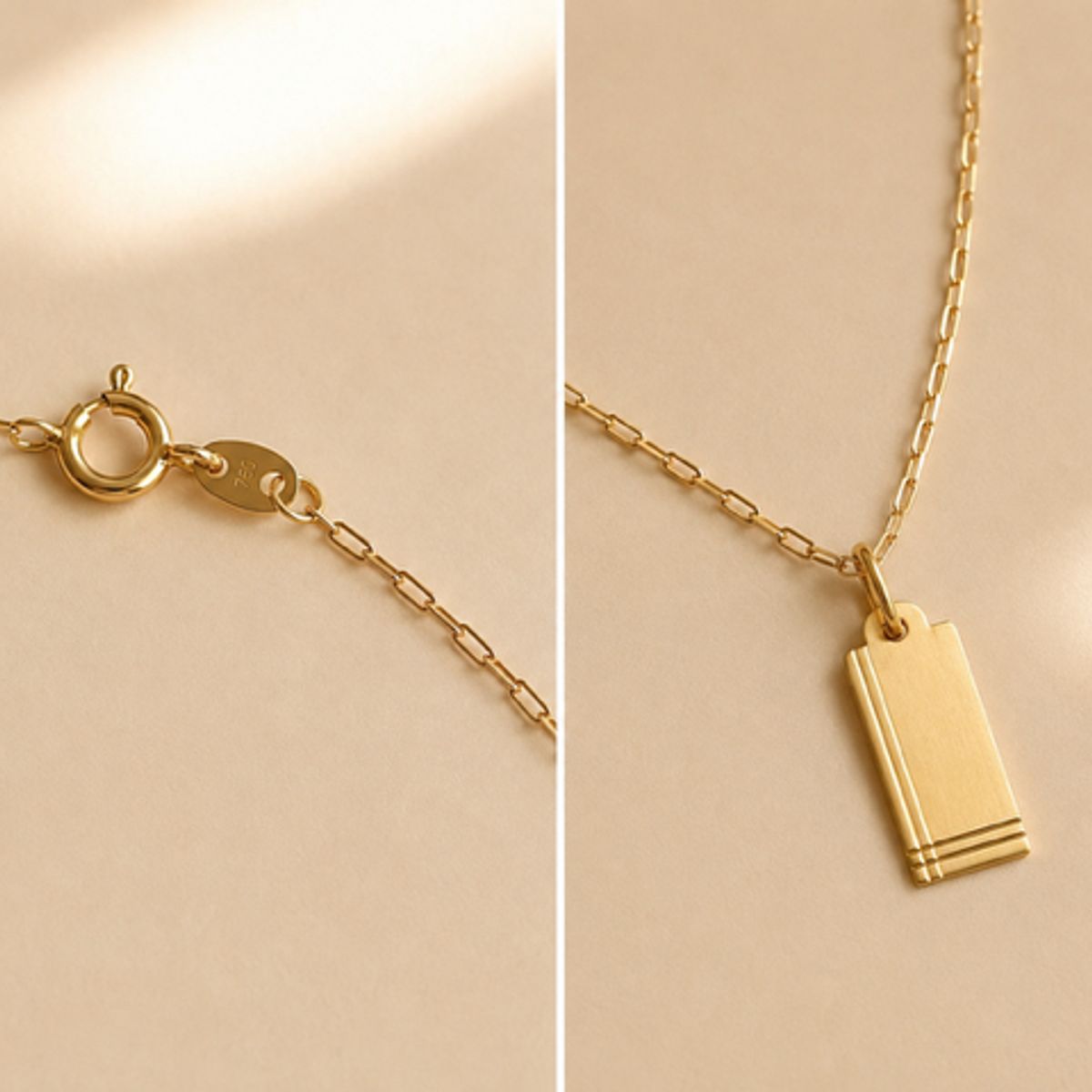 GENERICO - Cadena y Placa Oro 18k