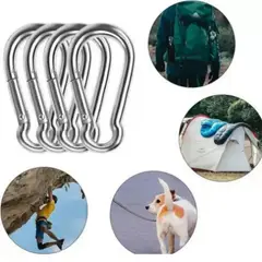GENERICO - Mosquetón para trabajos y deporte Inoxidable 8x80mm Pack 10uds