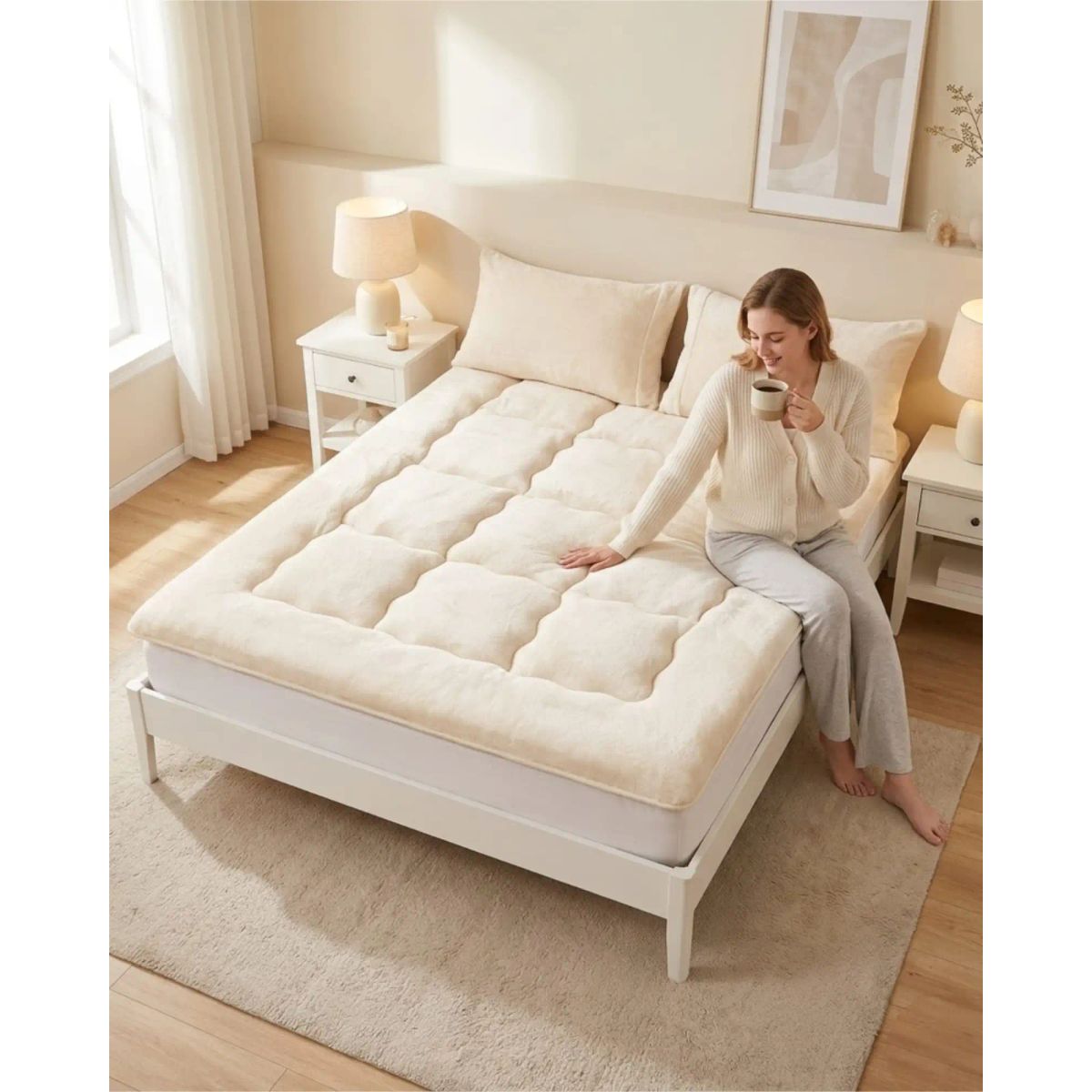 GENERICO - Cubre Colchón Acolchado Plush Ultra Suave 2 Plazas