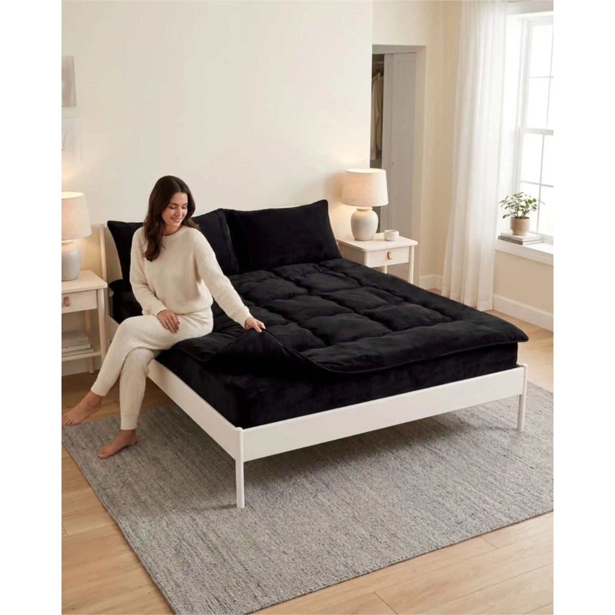 GENERICO - Cubre Colchón Premium Plush Acolchado 2 Plazas