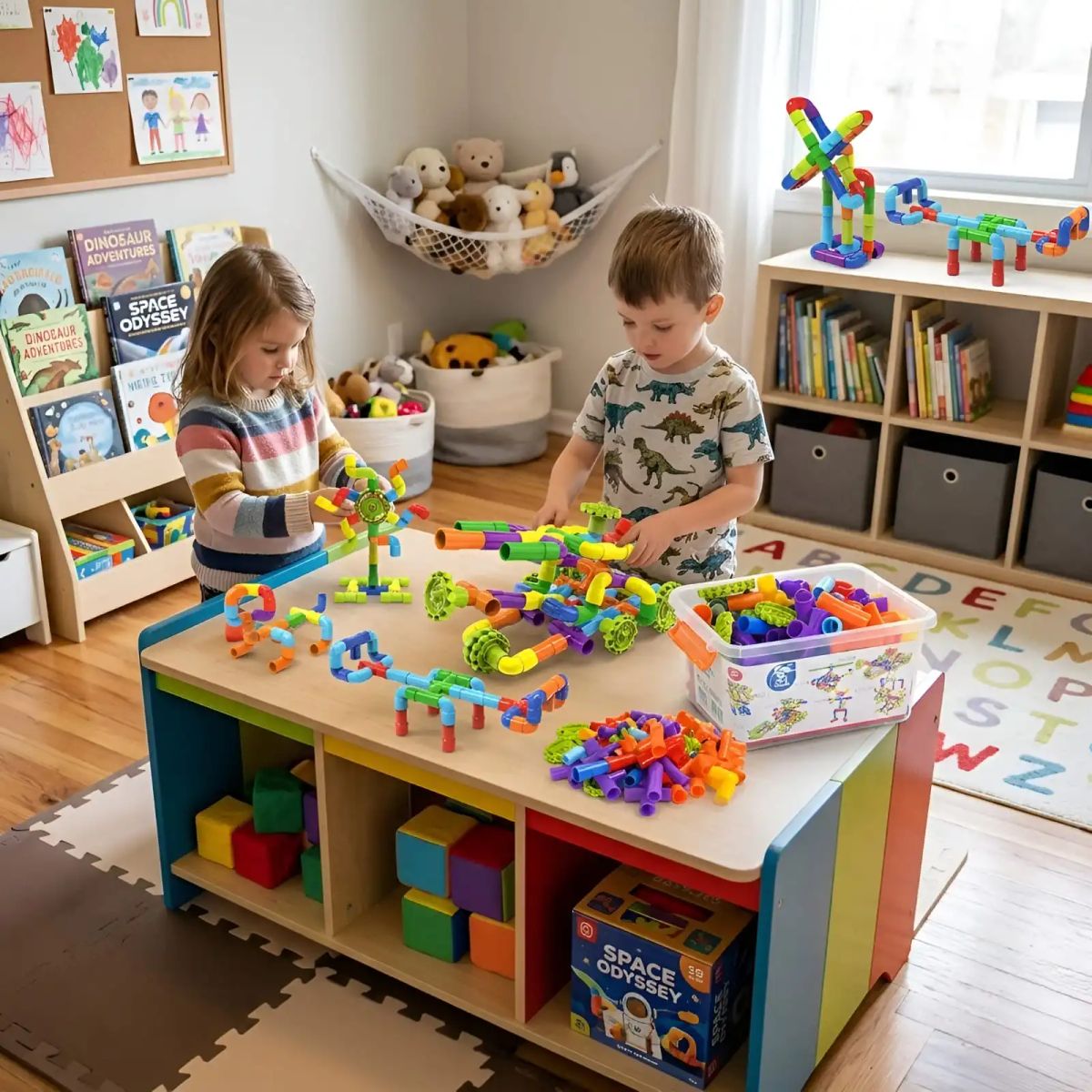 GENERICO - Set de Construcción Creativa Tubos y Conectores Educativos