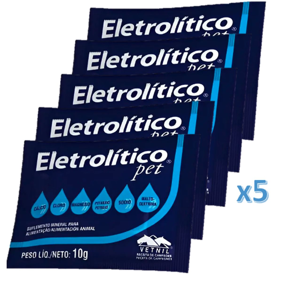 GENERICO - X5 Sobres Electrolítico Pet Rehidratante Perro Gato Ave