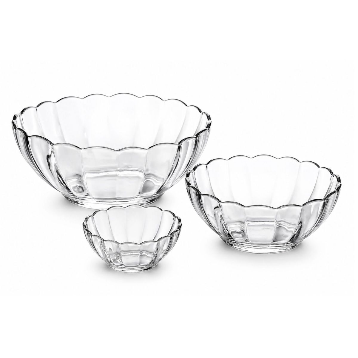 MARINEX - Pack 3 Bowl De Vidrio 3 Tamaños 3.1, 2 y 1 Litro