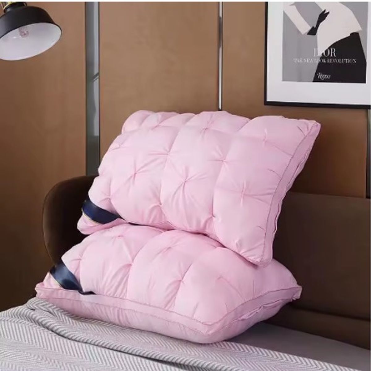 GENERICO - SET DE 2 ALMOHADAS HOTELERAS DE LUJO COLOR ROSA