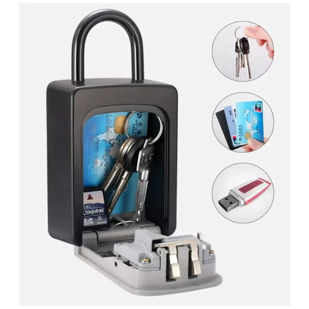 GENERICO - Caja Seguridad Porta Llave Candado Clave Para Muro, Colgador BELUG