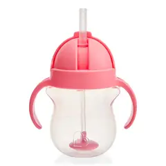 MUNCHKIN - Vaso Antiderrame Weighted Con Asas 207 Ml - Rosado Miunchkin