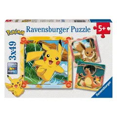 RAVENSBURGER - Puzzle Pokémon 3x49 Piezas