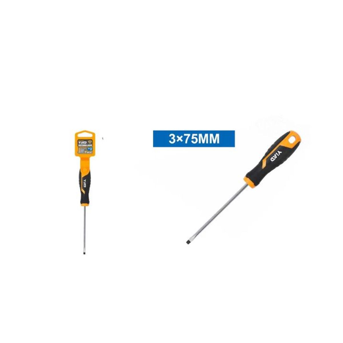 GENERICO - Destornillador Punta Paleta Magnético 3x75 mm  Precisión, Control y Firmeza
