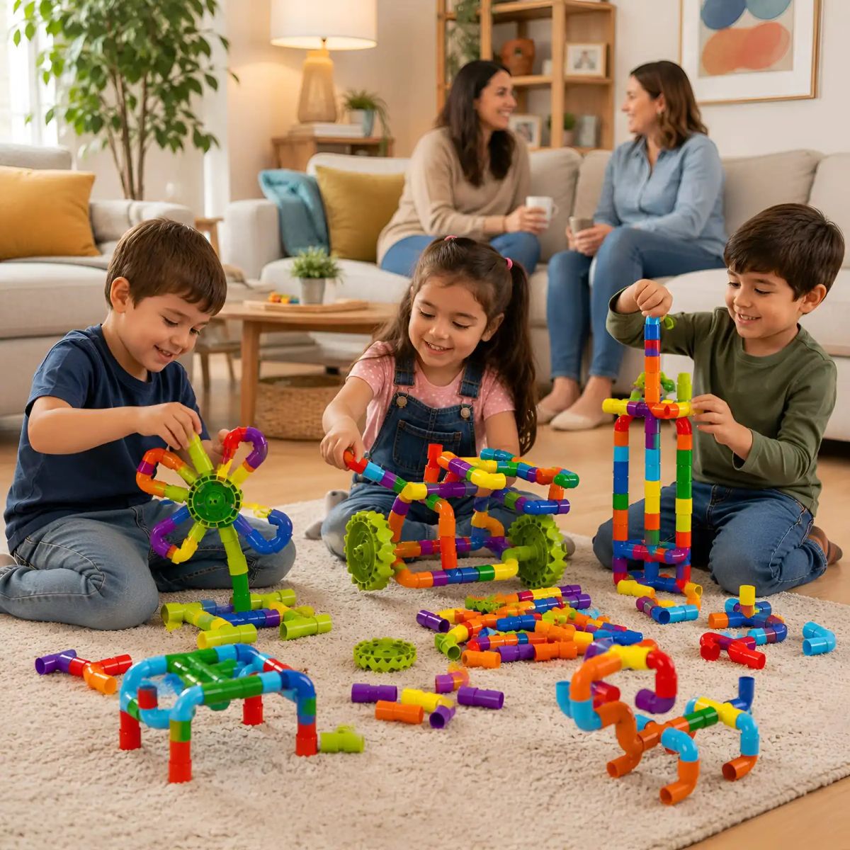 GENERICO - Juguete de Construcción STEM Tubos y Conectores 3D