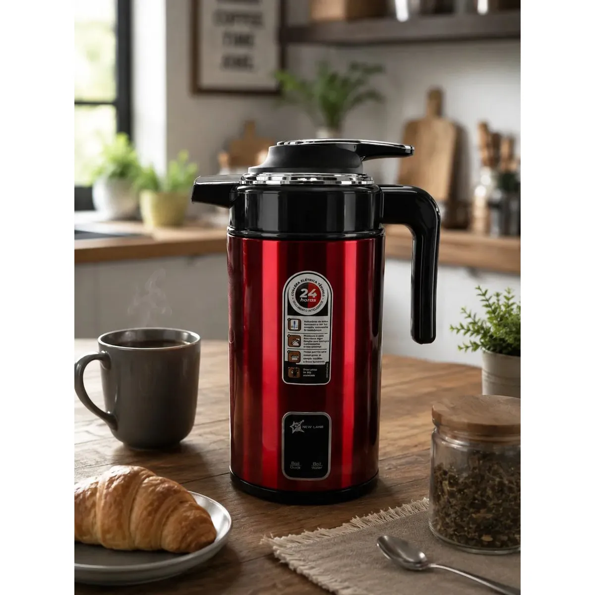 NEW LINE - Termo Hervidor Electrico 3 Litros 2200W Color Rojo
