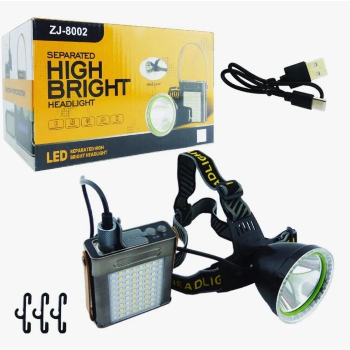 GENERICO - Linterna Tipo Minero 72 Mas 1 Led Zj-8002-b Agarre A Cintura