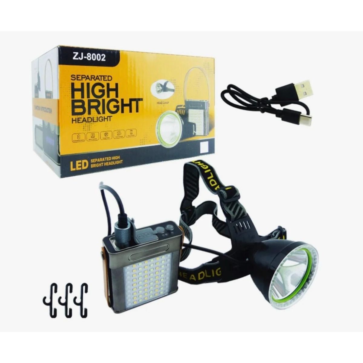 GENERICO - Linterna Tipo Minero 72 Mas 1 Led Zj-8002-b Agarre A Cintura