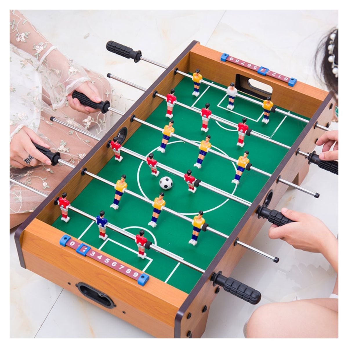 FIGLIO - Taca Taca Madera Niños Mini Mesa De Futbol 69X35X21 Cm.